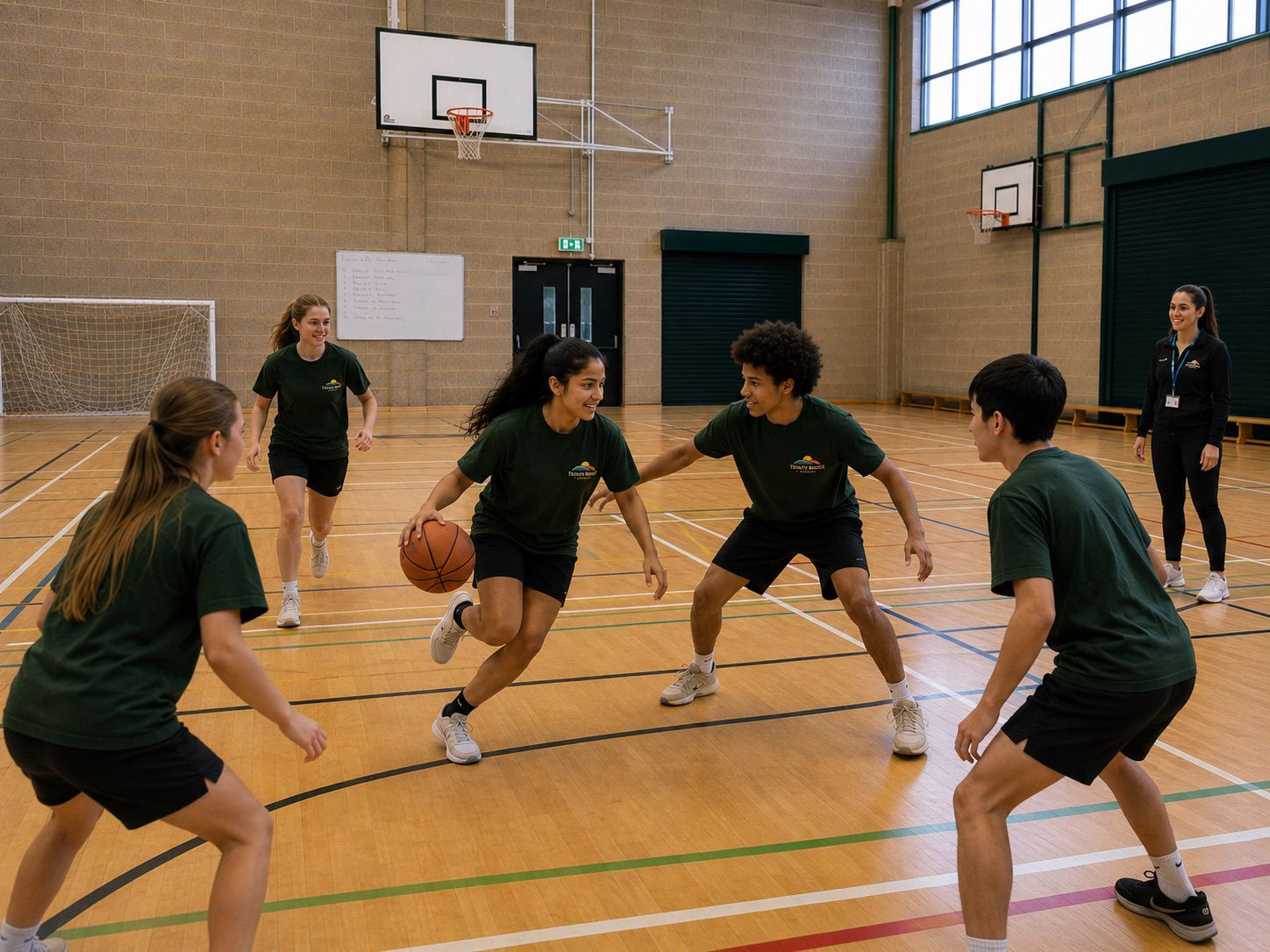 Vector illustration of students taking part in sports and physical wellbeing activities
